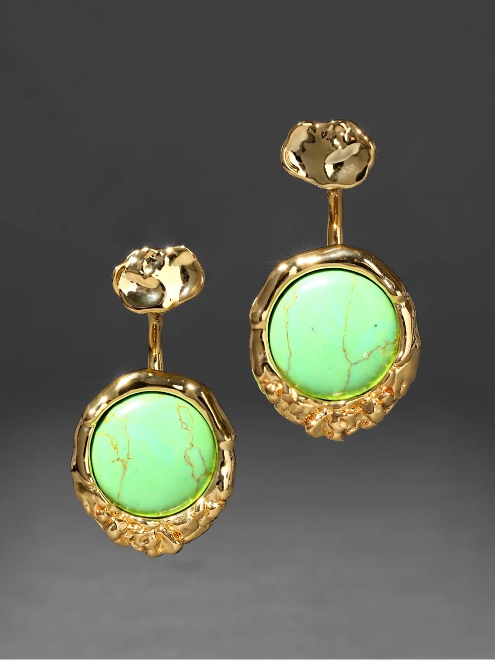 Alexis Bittar Brut Mojave Coin Front Back Earrings